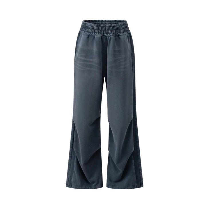 الجملة حمض OEM غسل واسعة الساق Sweatpants القطن الثقيل Kornit DTG الطباعة